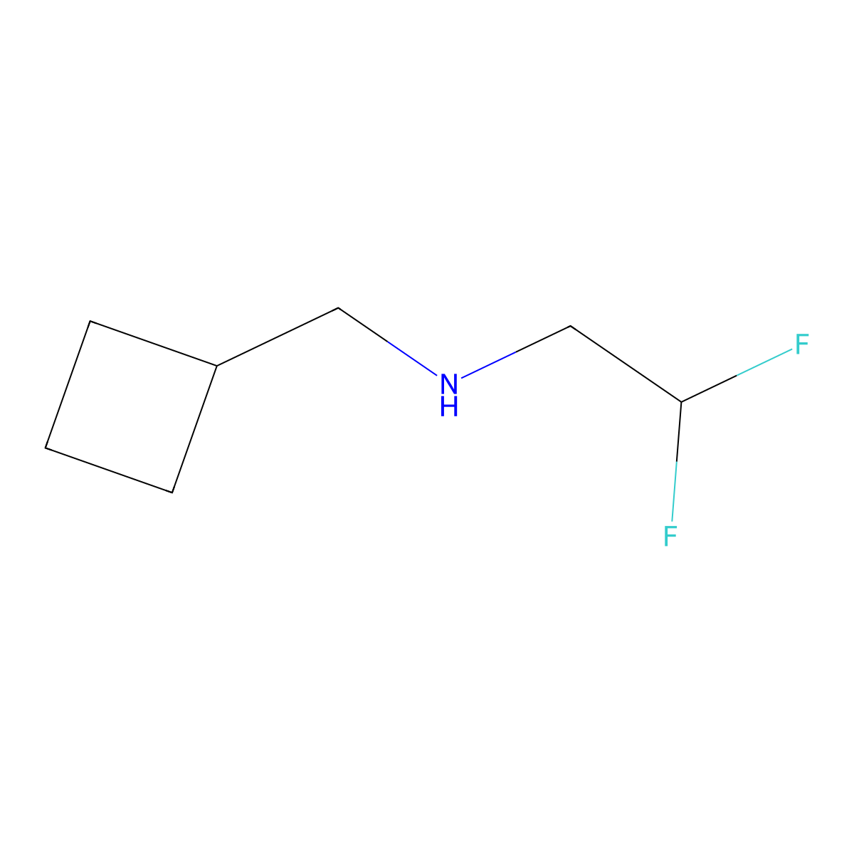 (Cyclobutylmethyl)(2,2-difluoroethyl)amine molecular structure, CAS 1178921-29-3