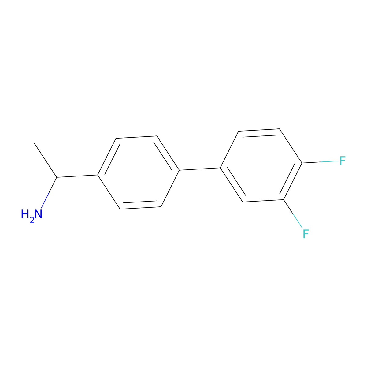 1-(3',4'-Difluoro-[1,1'-biphenyl]-4-yl)ethanamine molecular structure, CAS 1178926-35-6