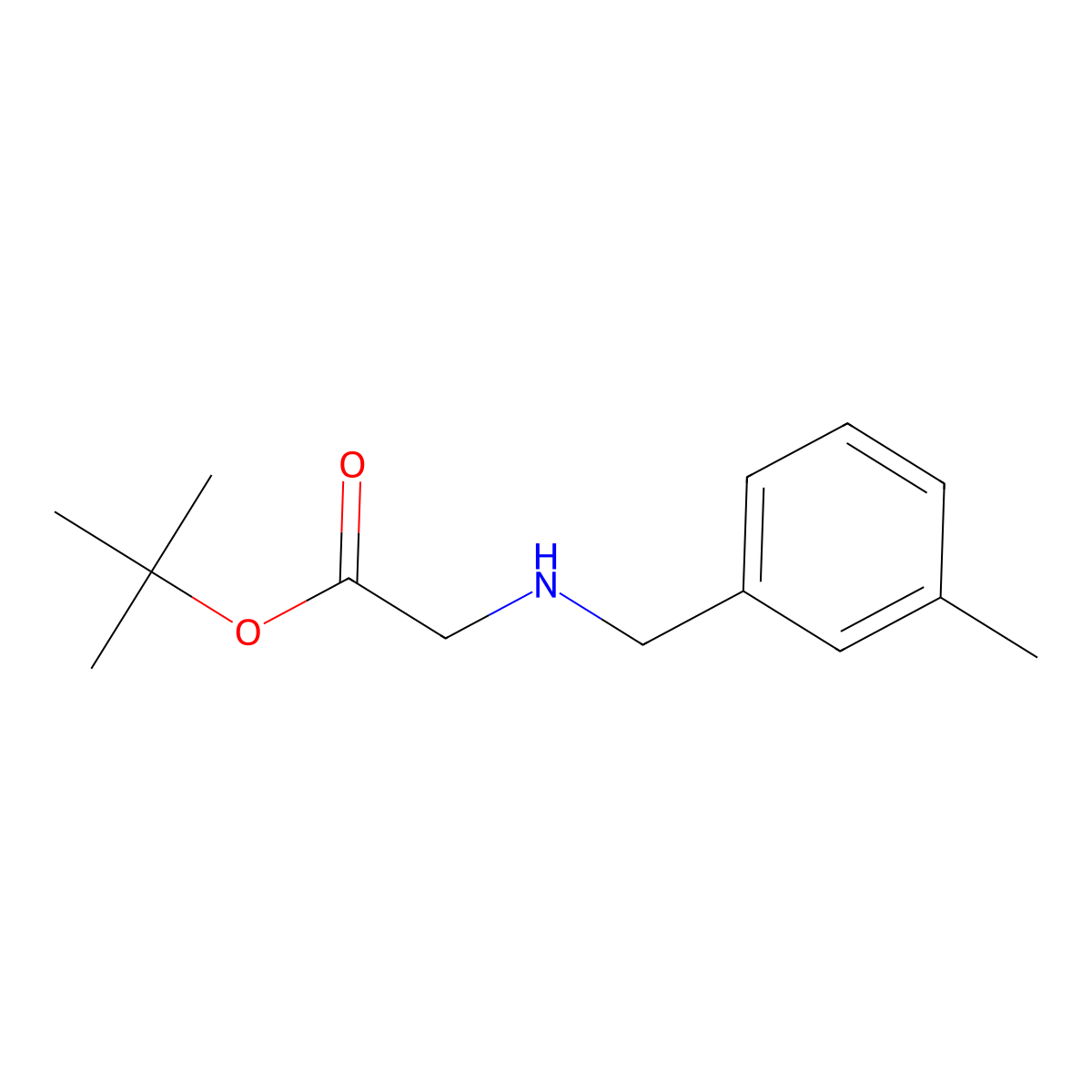 Tert-butyl 2-{[(3-methylphenyl)methyl]amino}acetate molecular structure, CAS 1178928-42-1