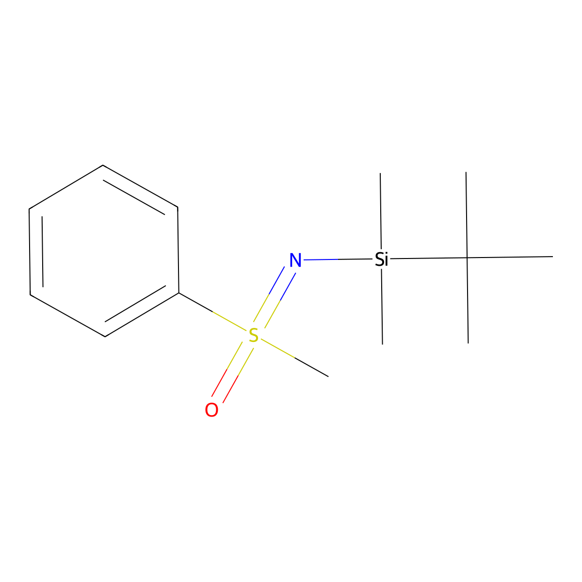 S-methyl-N-(tert-butyldimethylsilyl)-S-phenylsulfoximine molecular structure, CAS 117893-43-3