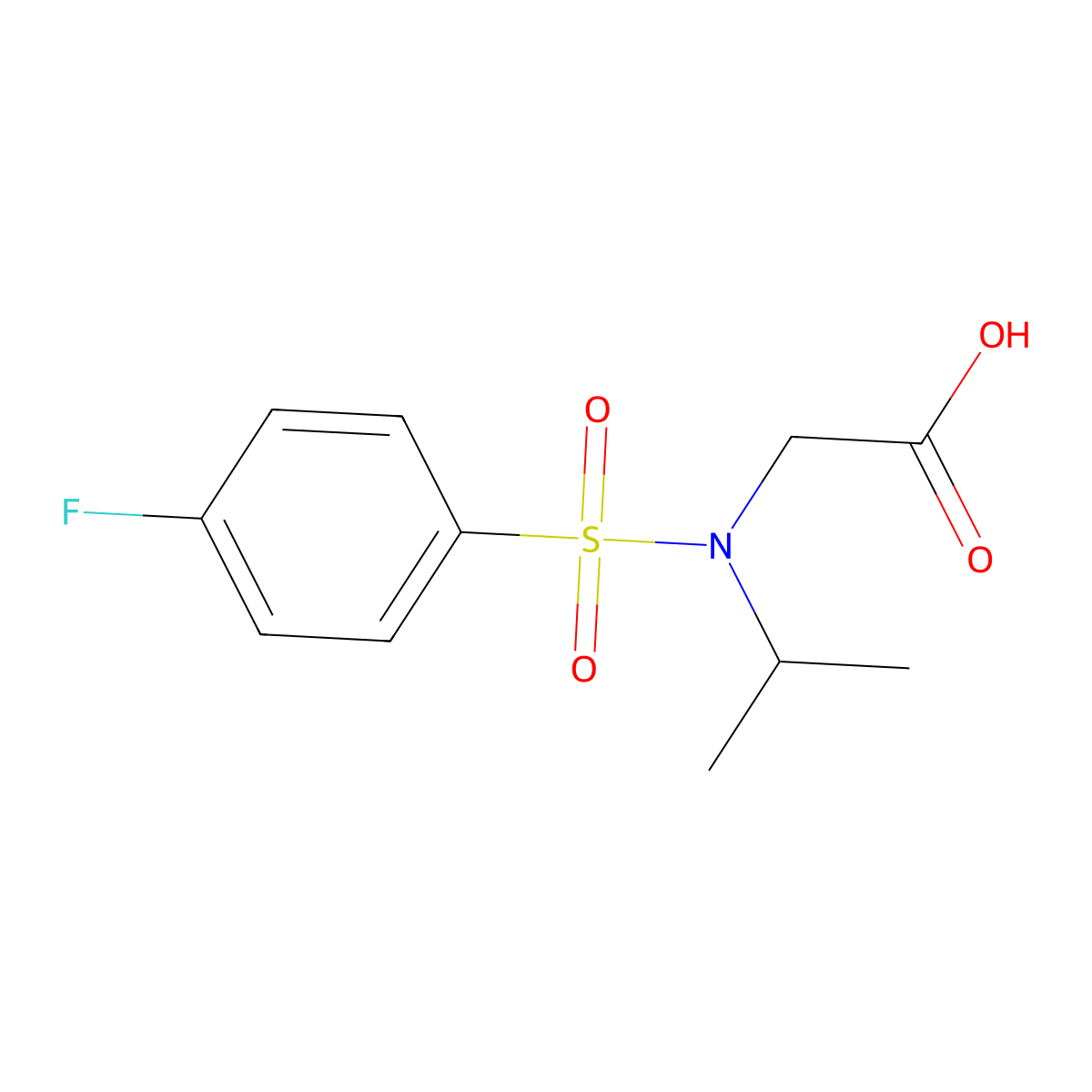 2-[N-(propan-2-yl)4-fluorobenzenesulfonamido]acetic acid molecular structure, CAS 1178934-09-2