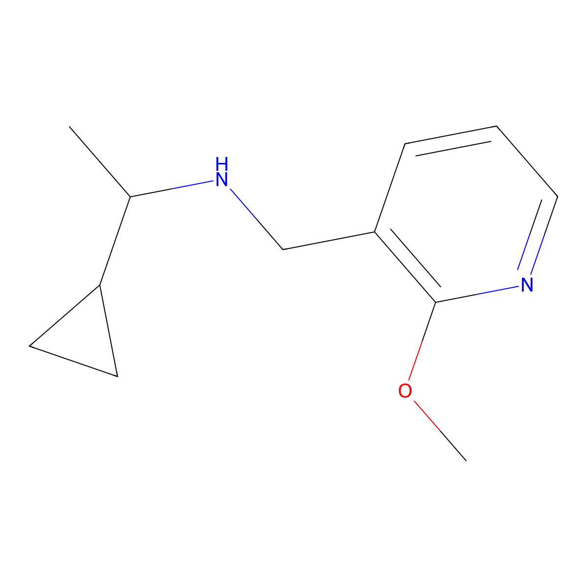 (1-Cyclopropylethyl)[(2-methoxypyridin-3-yl)methyl]amine molecular structure, CAS 1178934-78-5