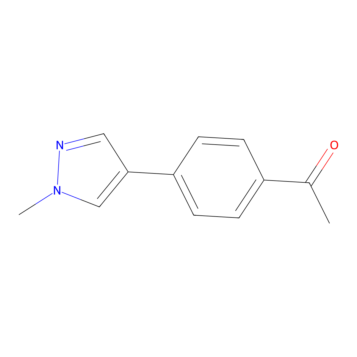 1-[4-(1-Methyl-1H-pyrazol-4-YL)phenyl]ethan-1-one molecular structure, CAS 1178936-51-0