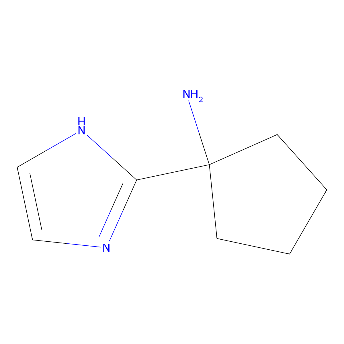 1-(1H-Imidazol-2-YL)cyclopentan-1-amine molecular structure, CAS 1178941-49-5