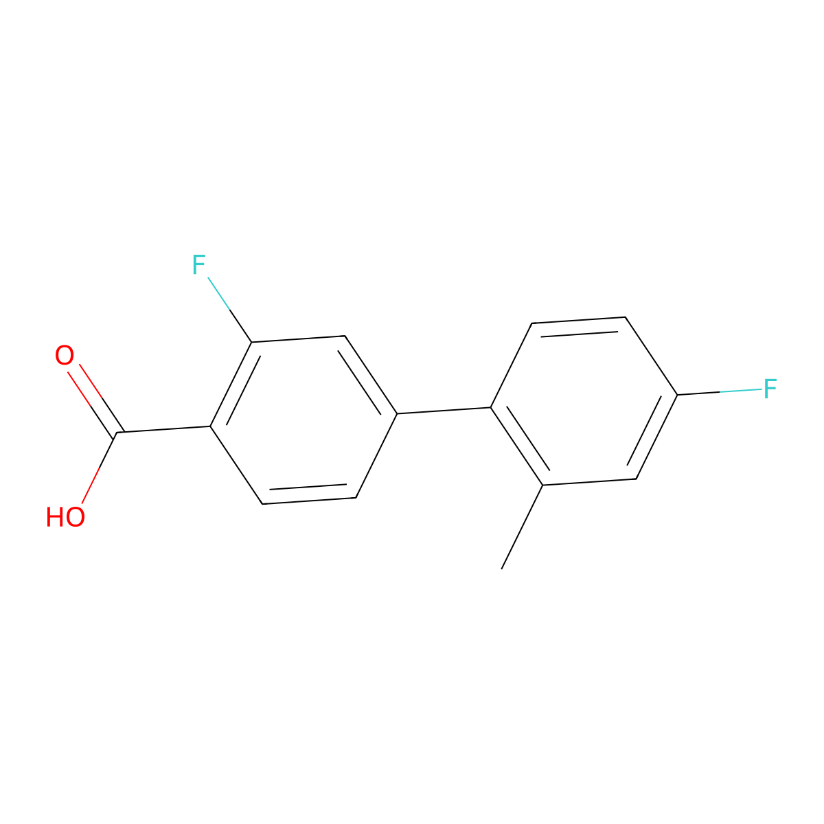 2-Fluoro-4-(4-fluoro-2-methylphenyl)benzoic acid molecular structure, CAS 1178942-44-3