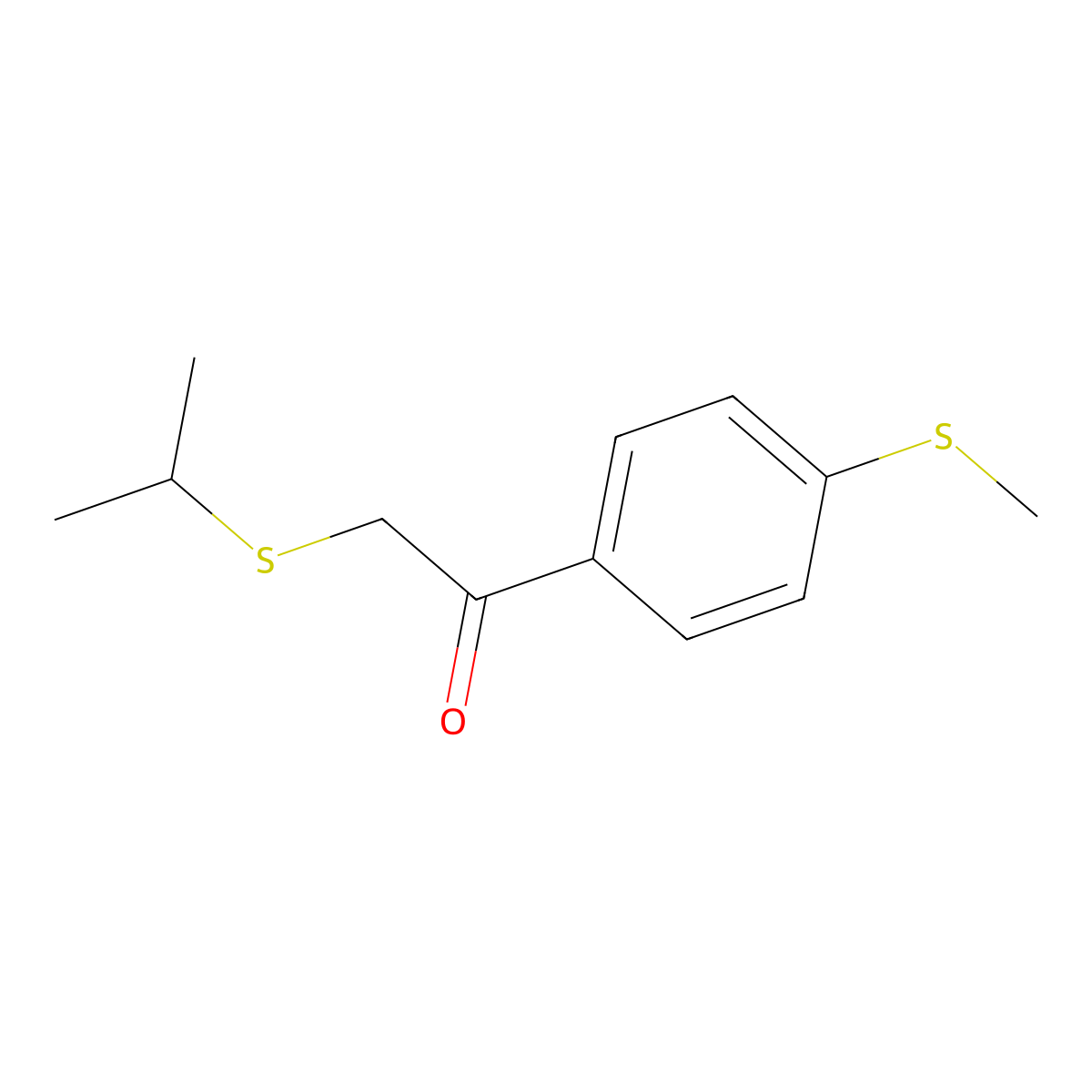 2-(Isopropylthio)-1-(4-(methylthio)phenyl)ethan-1-one molecular structure, CAS 1178946-17-2