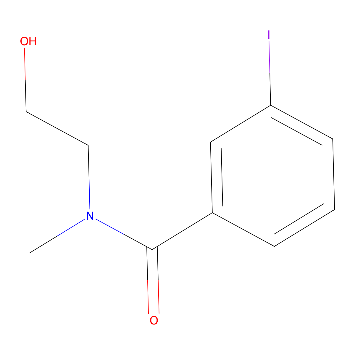 N-(2-Hydroxyethyl)-3-iodo-N-methyl-benzamide molecular structure, CAS 1178947-96-0