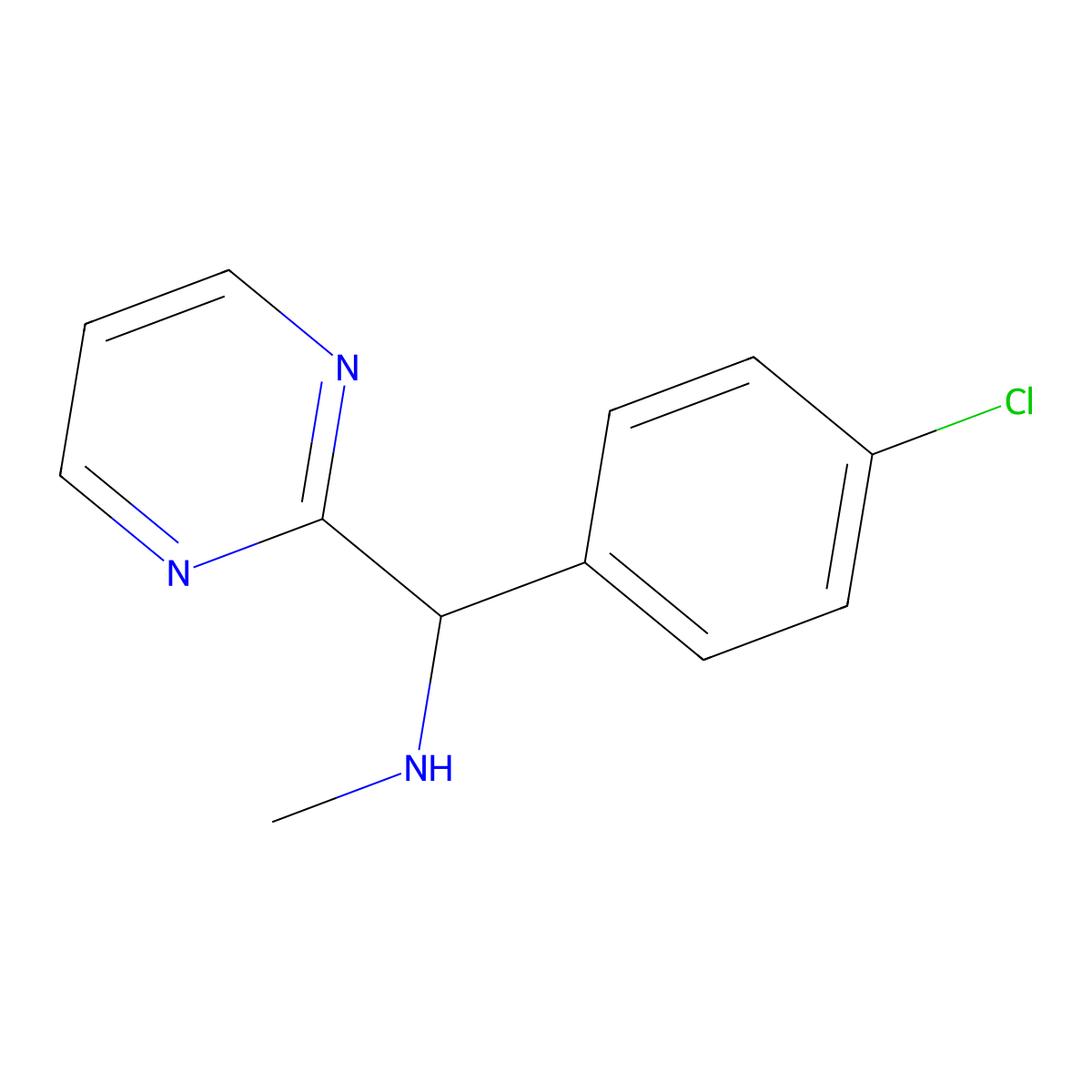 [(4-Chlorophenyl)(pyrimidin-2-yl)methyl](methyl)amine molecular structure, CAS 1178951-36-4