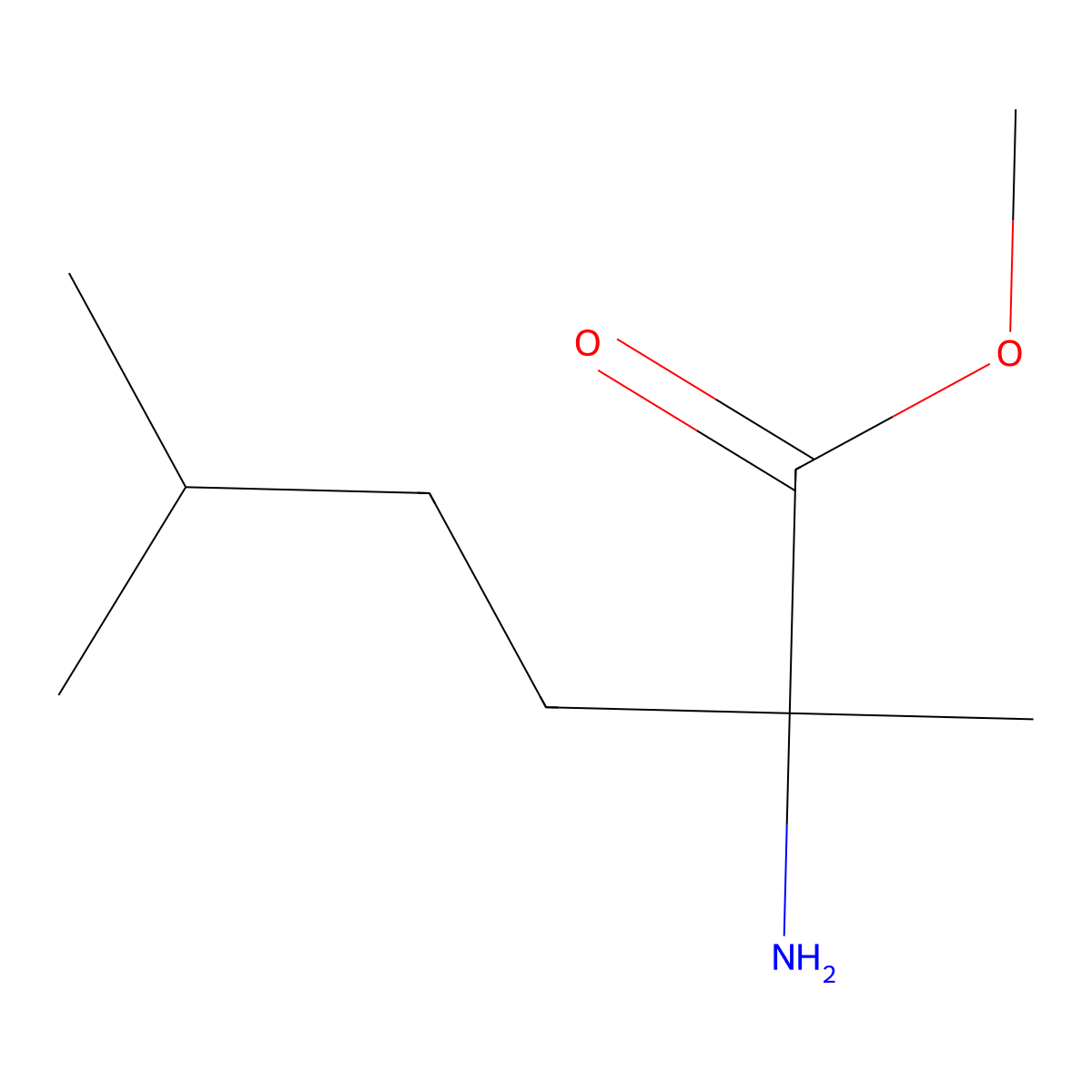 Methyl 2-amino-2,5-dimethylhexanoate molecular structure, CAS 1178952-23-2