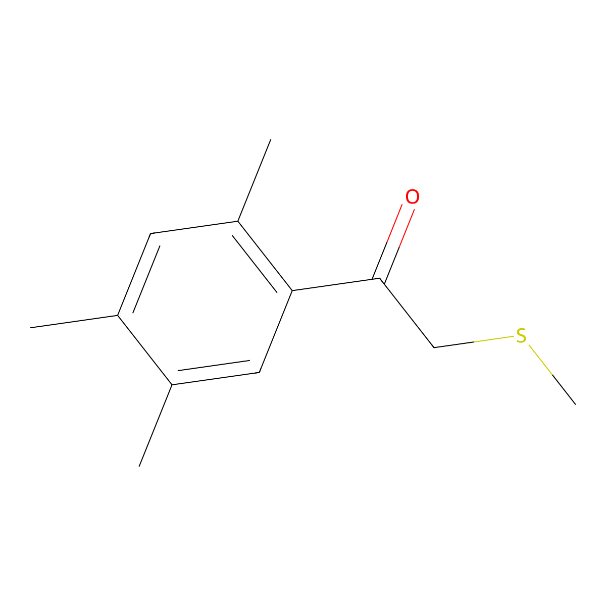 2-(Methylsulfanyl)-1-(2,4,5-trimethylphenyl)ethan-1-one molecular structure, CAS 1178956-38-1