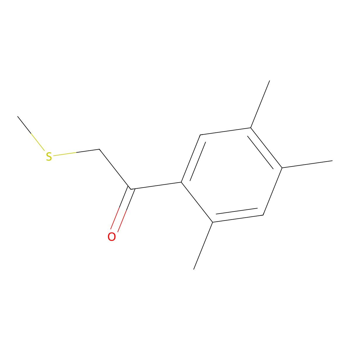 2-(Methylsulfanyl)-1-(2,4,5-trimethylphenyl)ethan-1-one molecular structure, CAS 1178956-38-1
