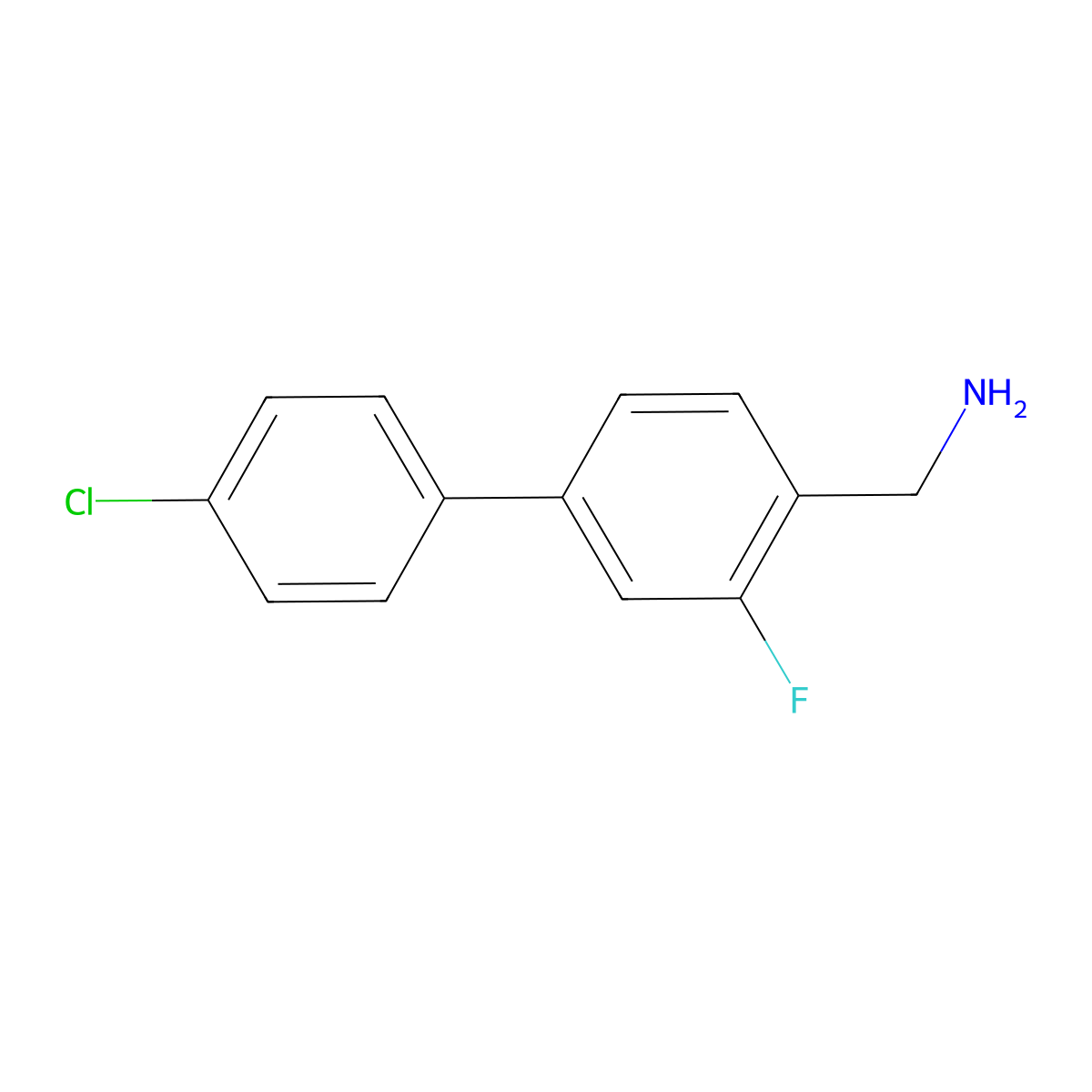 [4-(4-Chlorophenyl)-2-fluorophenyl]methanamine molecular structure, CAS 1178958-91-2