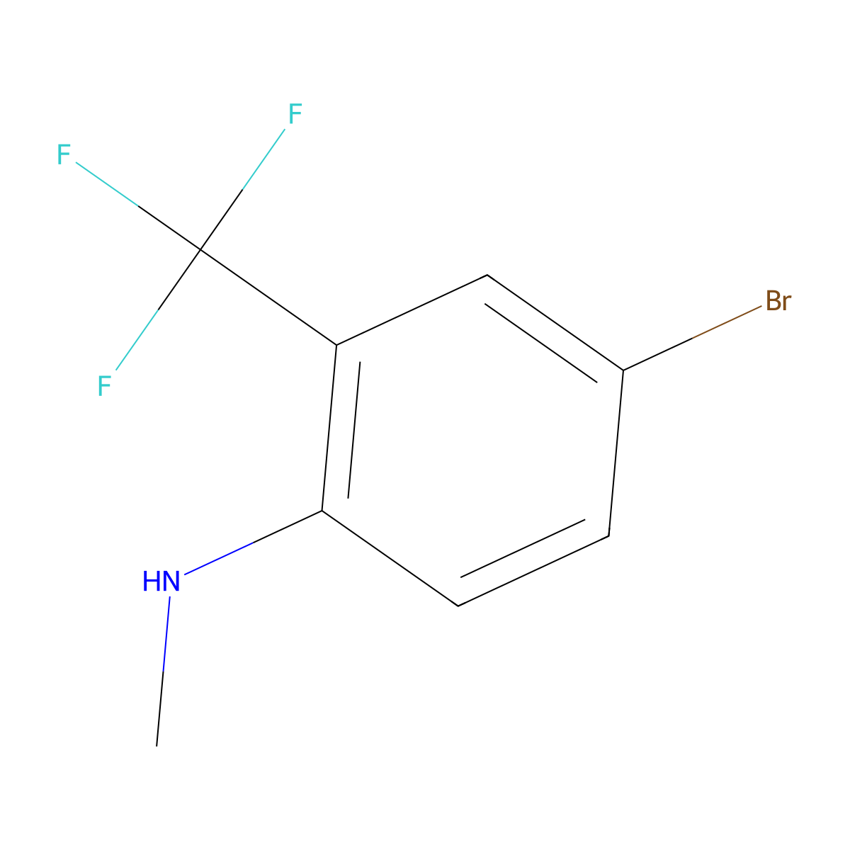 4-bromo-N-methyl-2-(trifluoromethyl)aniline molecular structure, CAS 1178963-83-1
