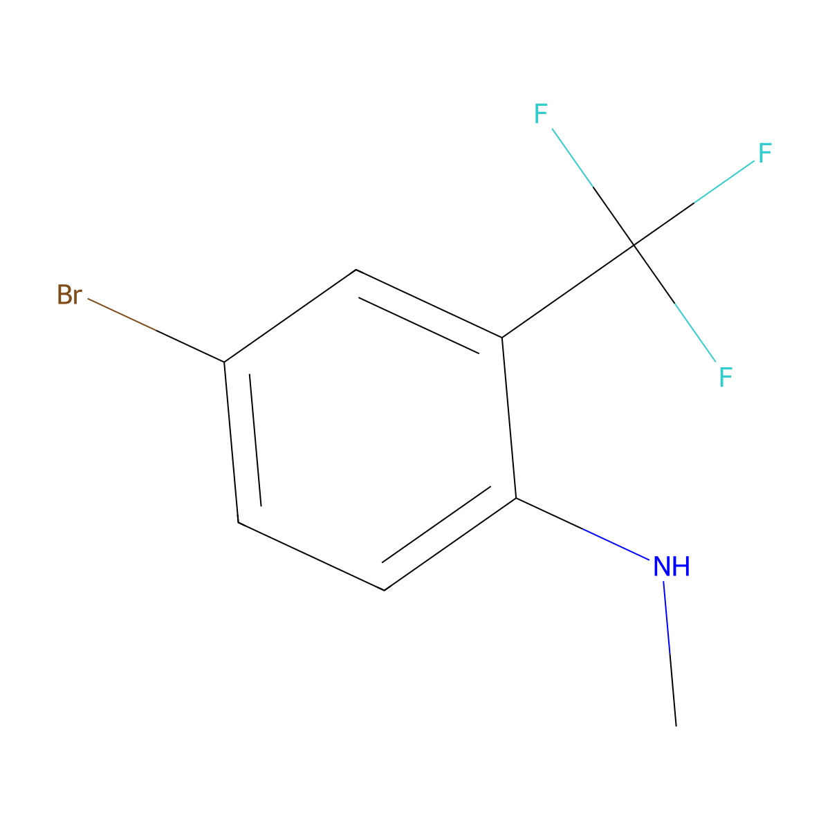 4-bromo-N-methyl-2-(trifluoromethyl)aniline molecular structure, CAS 1178963-83-1