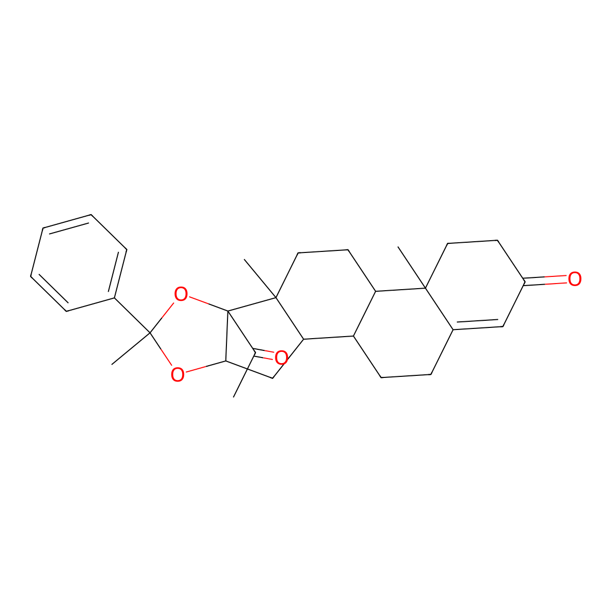 (16alpha)-16,17-((1-Phenylethylidene)bis(oxy))pregn-4-ene-3,20-dione molecular structure, CAS 1179-87-9