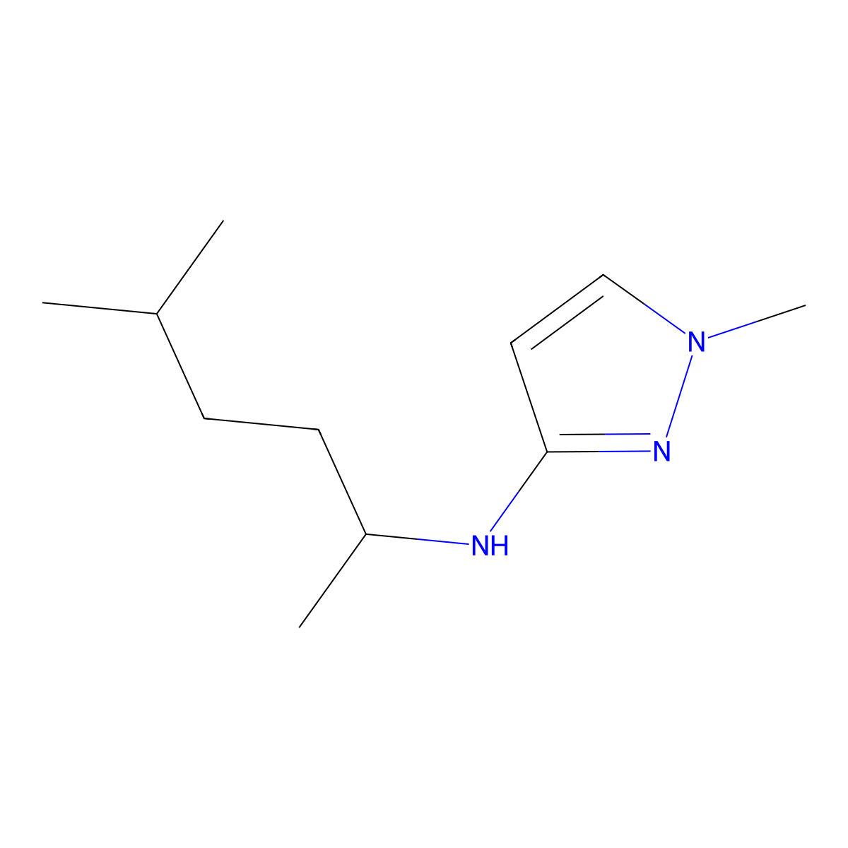 1-Methyl-N-(5-methylhexan-2-yl)-1H-pyrazol-3-amine molecular structure, CAS 1179015-31-6