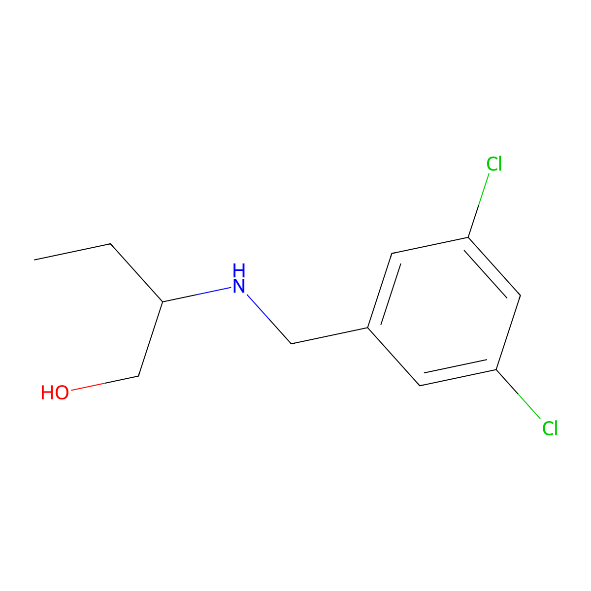 2-{[(3,5-Dichlorophenyl)methyl]amino}butan-1-ol molecular structure, CAS 1179015-84-9
