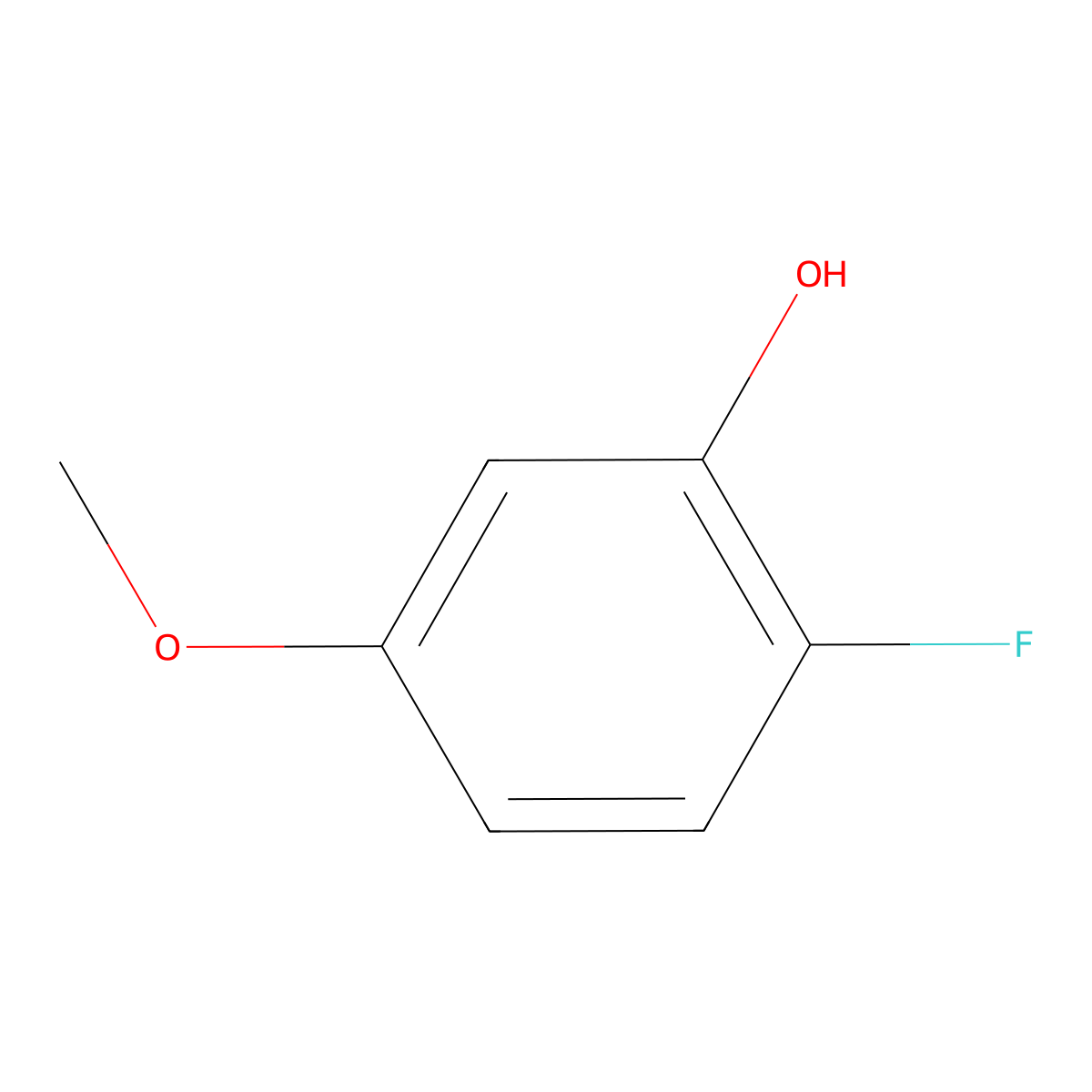 2-Fluoro-5-methoxyphenol molecular structure, CAS 117902-16-6