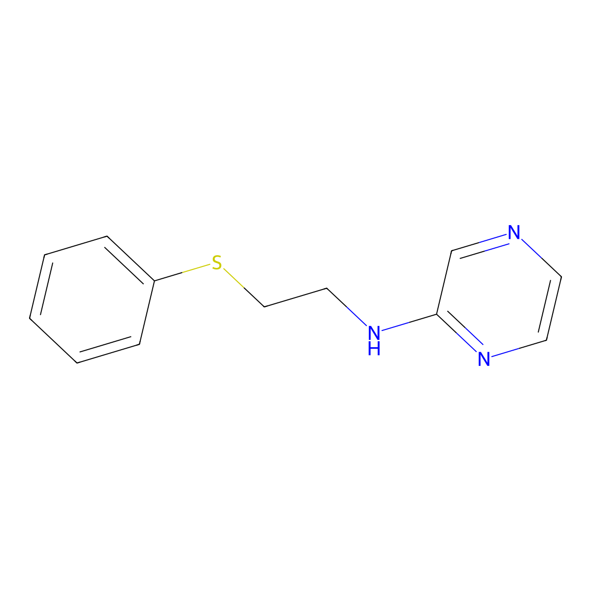 N-[2-(Phenylthio)ethyl]-2-pyrazinamine molecular structure, CAS 1179020-40-6