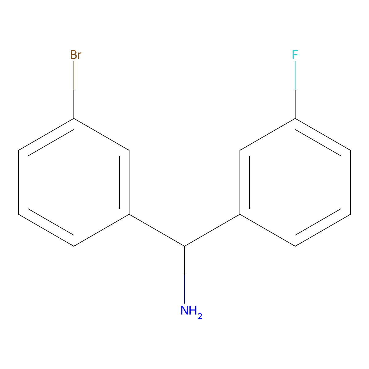 (3-Bromophenyl)(3-fluorophenyl)methanamine molecular structure, CAS 1179022-78-6