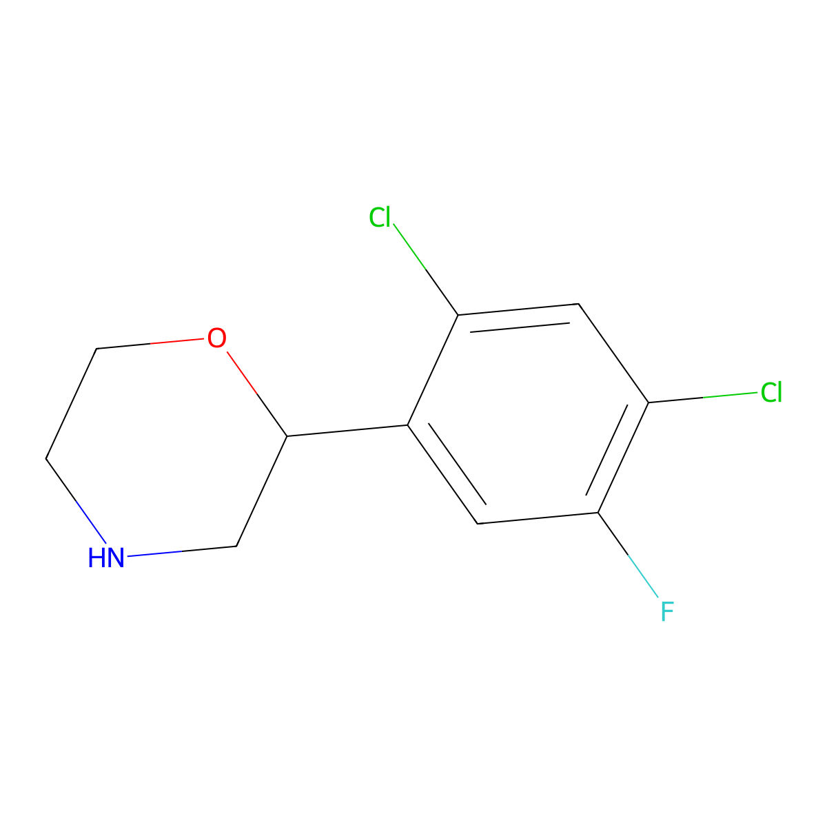 2-(2,4-Dichloro-5-fluorophenyl)morpholine molecular structure, CAS 1179023-60-9