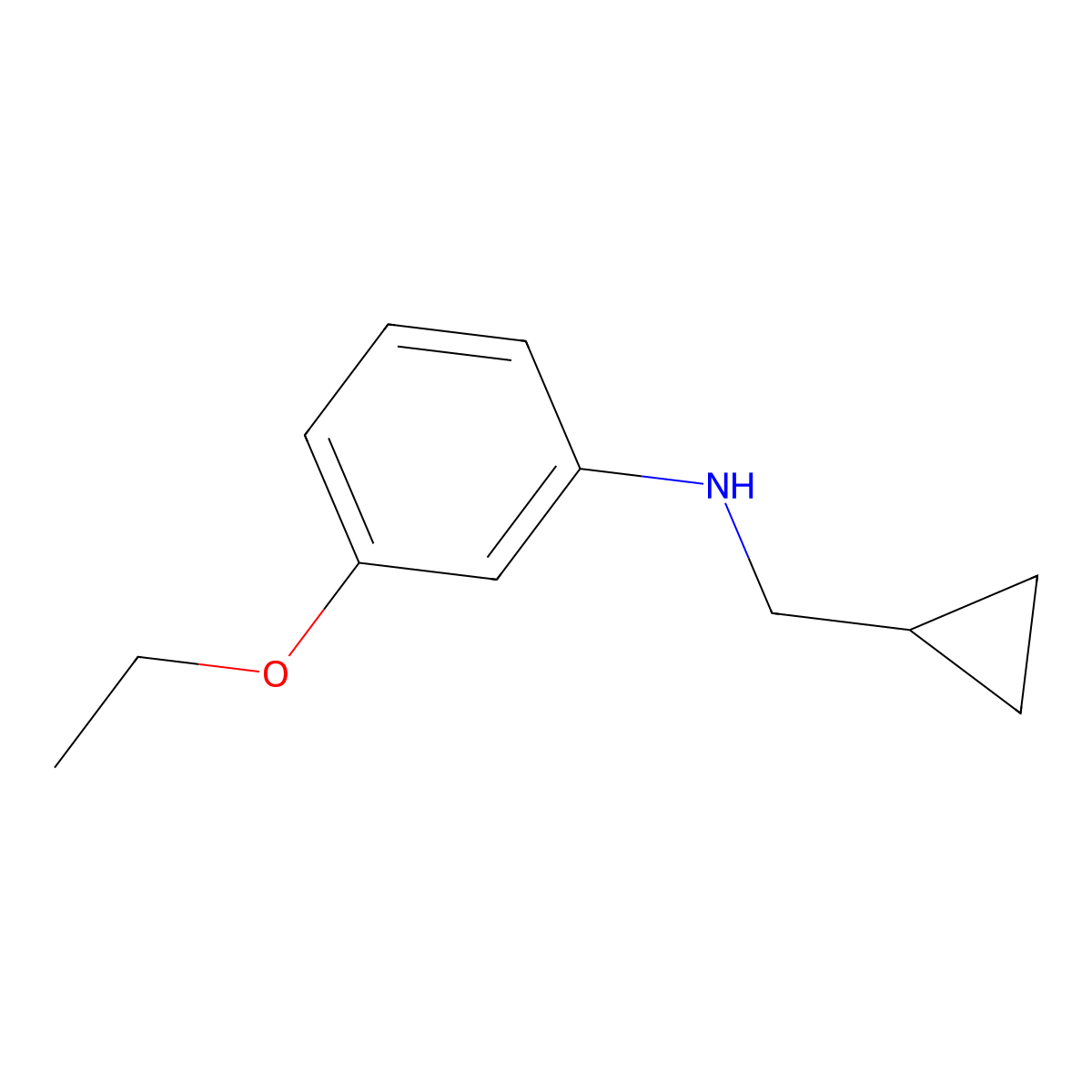 N-(cyclopropylmethyl)-3-ethoxyaniline molecular structure, CAS 1179029-19-6