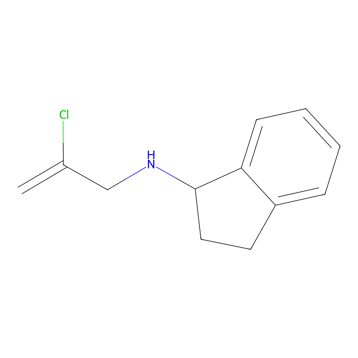 N-(2-chloroprop-2-en-1-yl)-2,3-dihydro-1H-inden-1-amine molecular structure, CAS 1179031-47-0