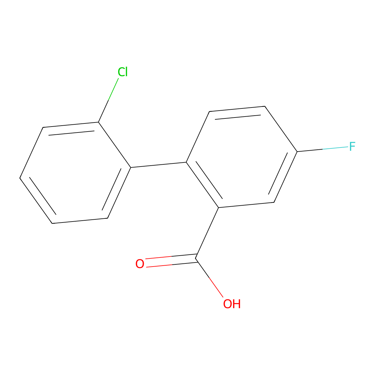 2-(2-Chlorophenyl)-5-fluorobenzoic acid molecular structure, CAS 1179035-74-5