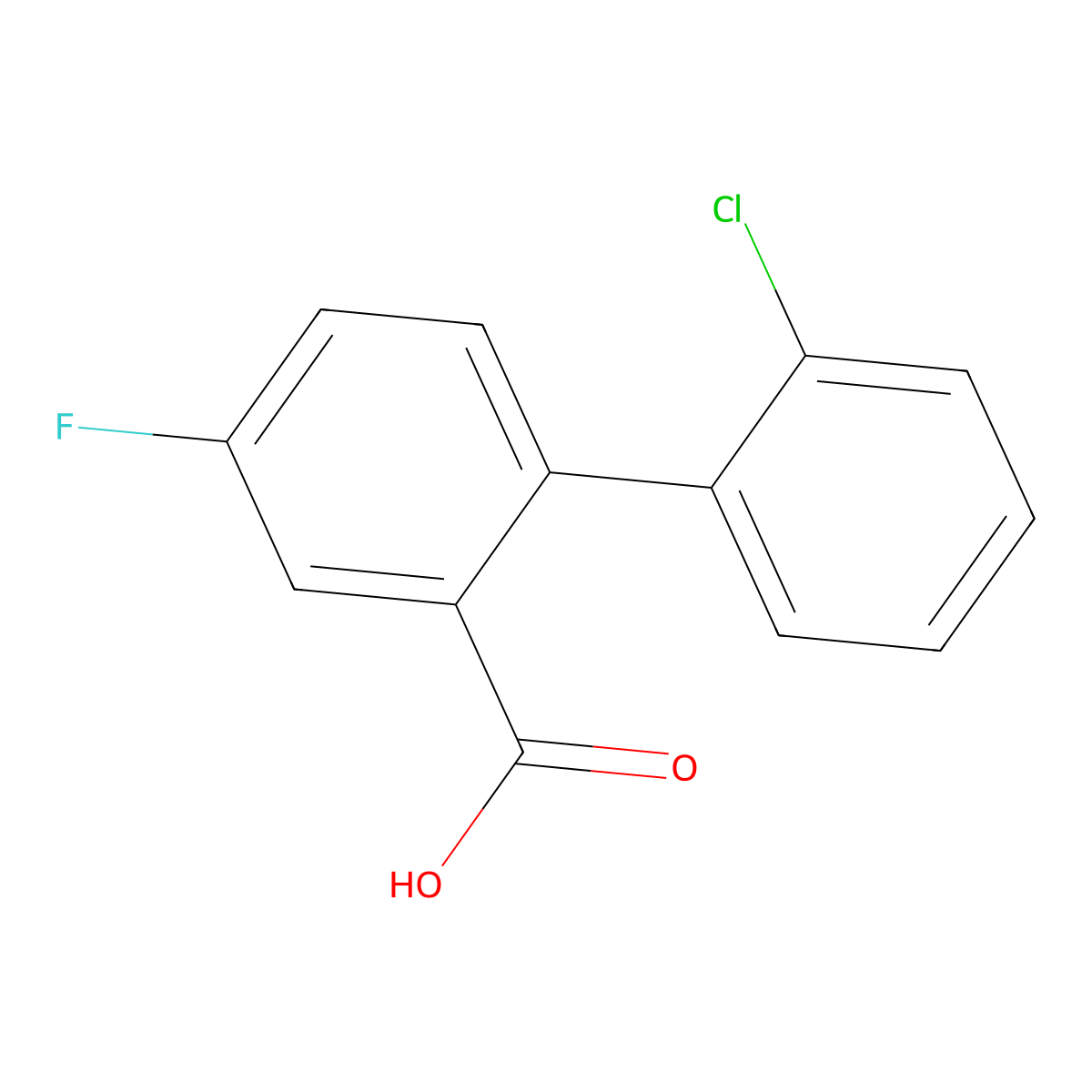 2-(2-Chlorophenyl)-5-fluorobenzoic acid molecular structure, CAS 1179035-74-5