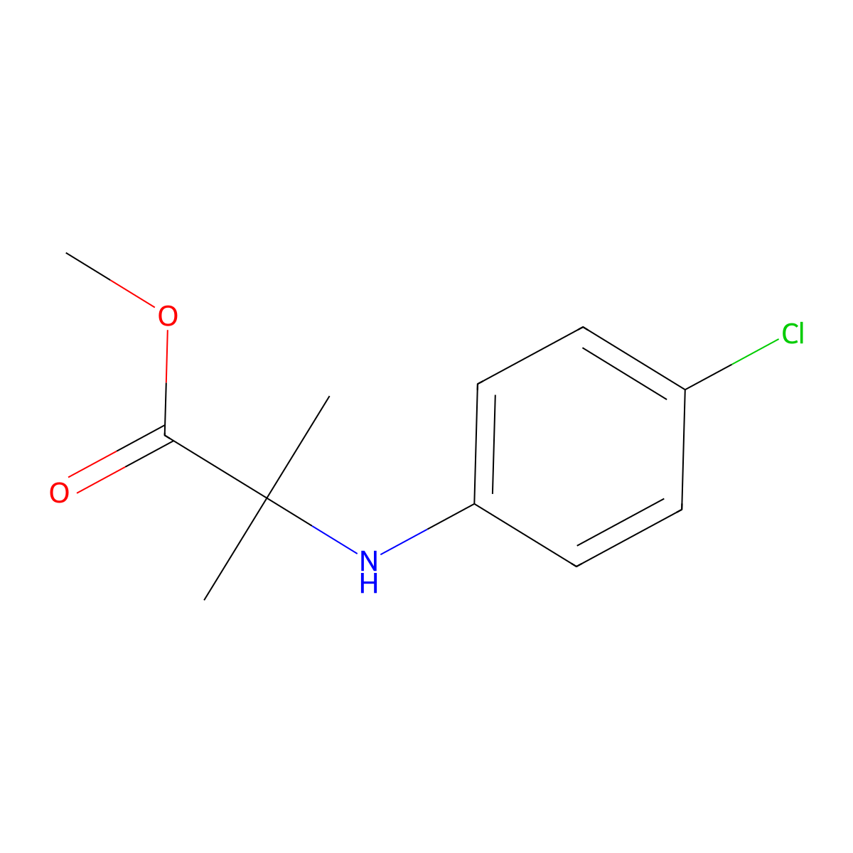 Methyl 2-((4-chlorophenyl)amino)-2-methylpropanoate molecular structure, CAS 1179037-98-9