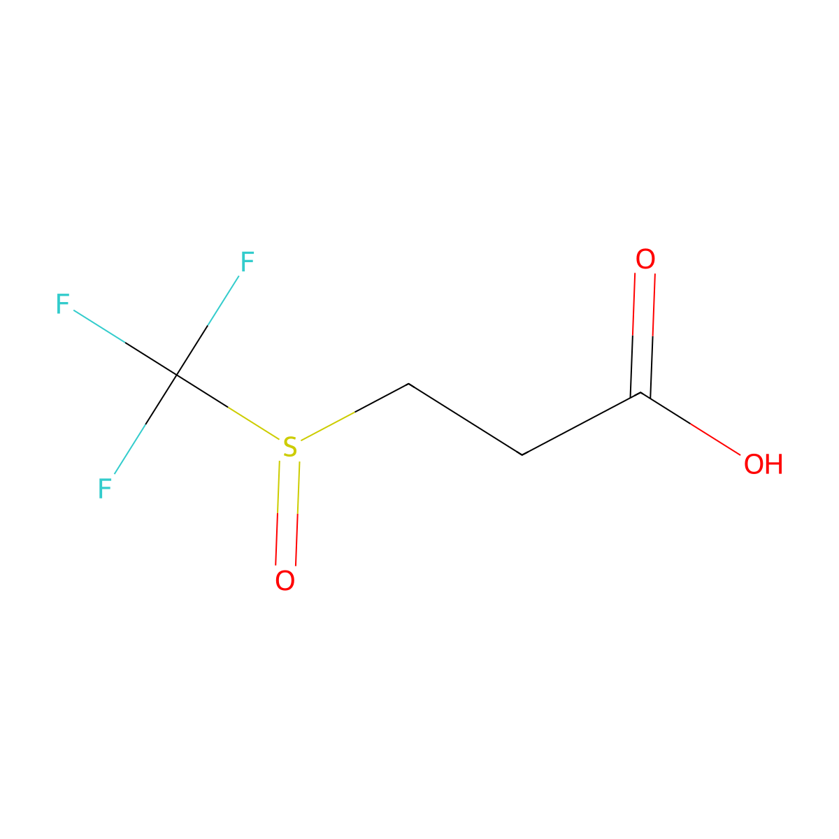 3-Trifluoromethanesulfinylpropanoic acid molecular structure, CAS 1179038-30-2