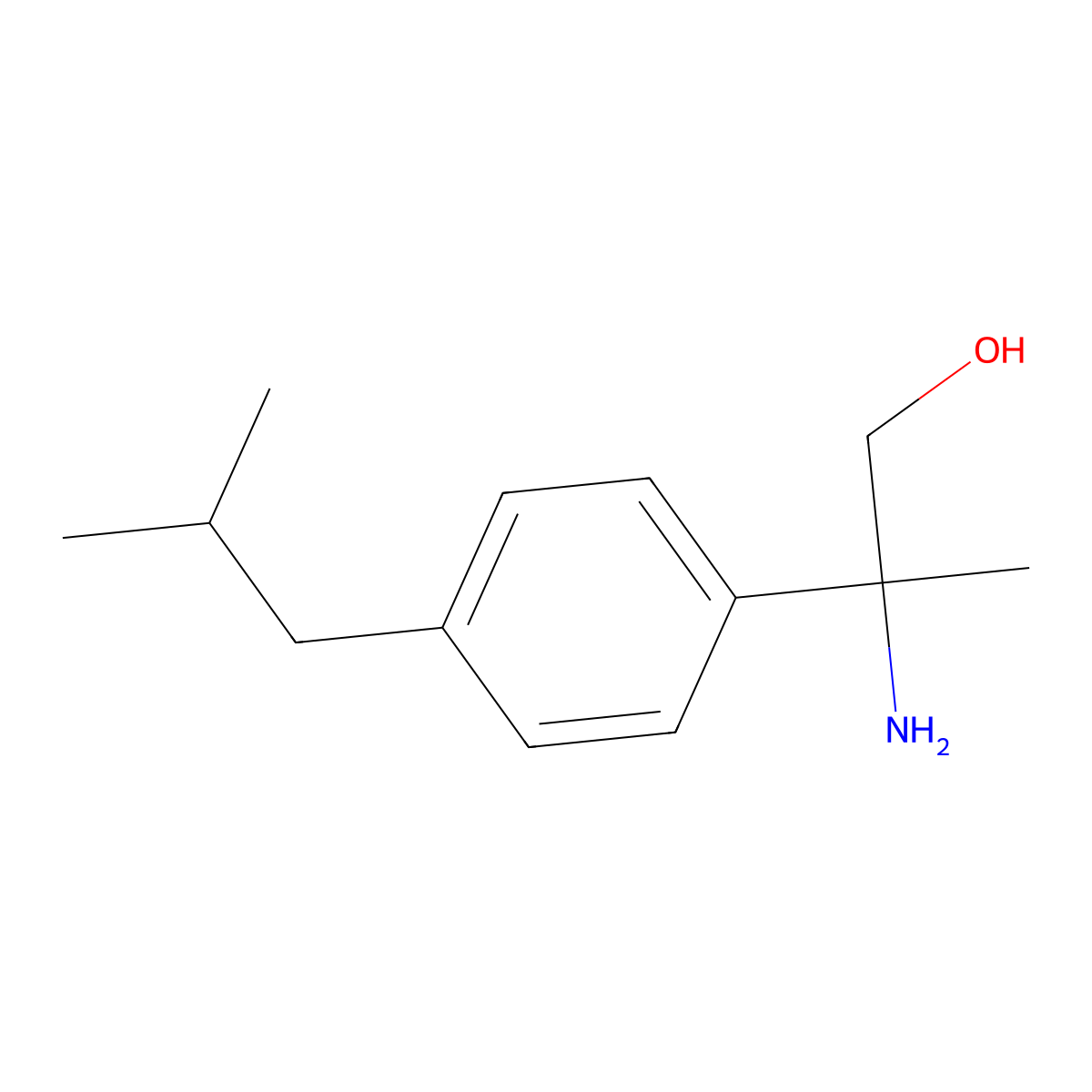 2-Amino-2-(4-isobutylphenyl)propan-1-ol molecular structure, CAS 1179043-99-2