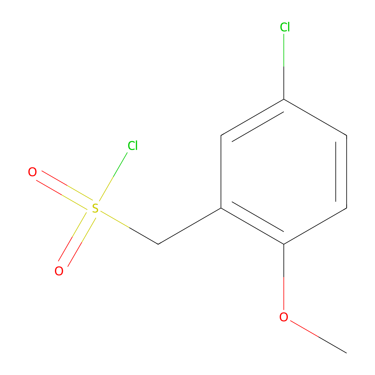 (5-Chloro-2-methoxyphenyl)methanesulfonyl chloride molecular structure, CAS 1179047-05-2
