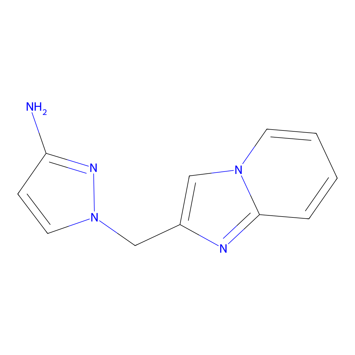 1-{imidazo[1,2-a]pyridin-2-ylmethyl}-1H-pyrazol-3-amine molecular structure, CAS 1179056-26-8