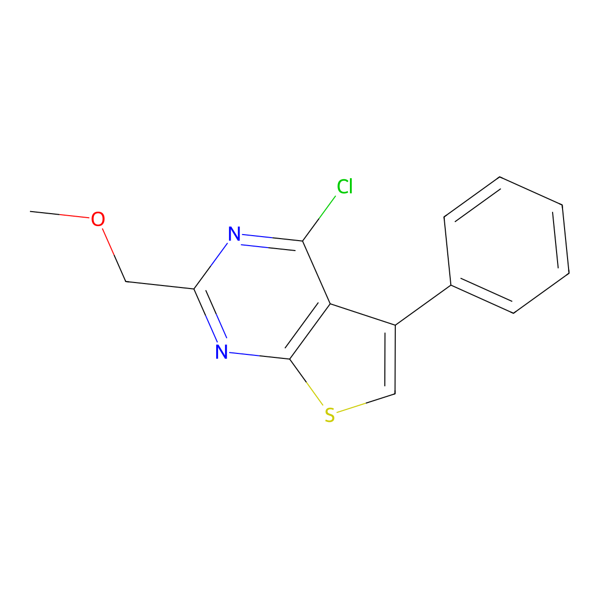 4-Chloro-2-(methoxymethyl)-5-phenylthieno[2,3-d]pyrimidine molecular structure, CAS 1179057-31-8