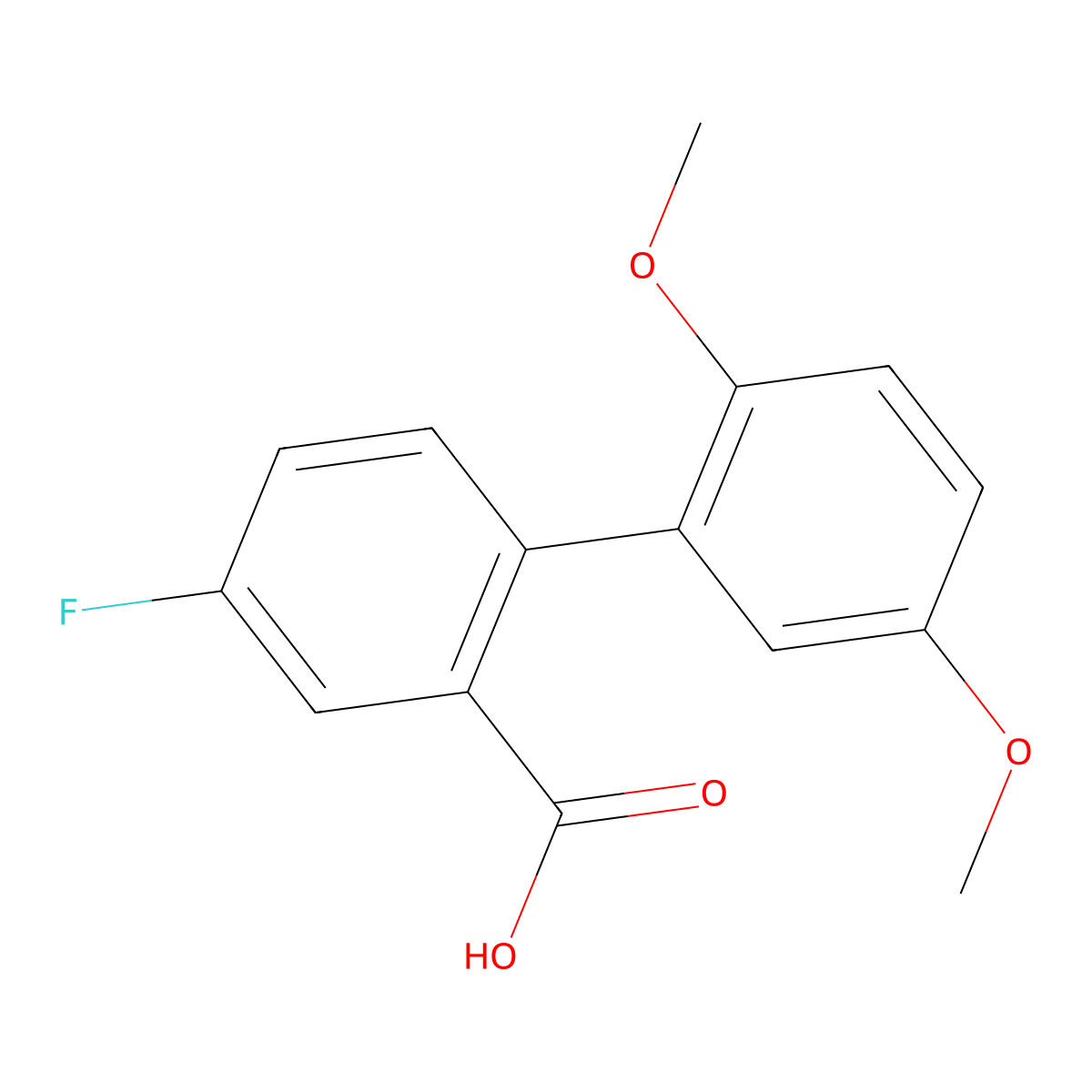 2-(2,5-Dimethoxyphenyl)-5-fluorobenzoic acid molecular structure, CAS 1179057-97-6