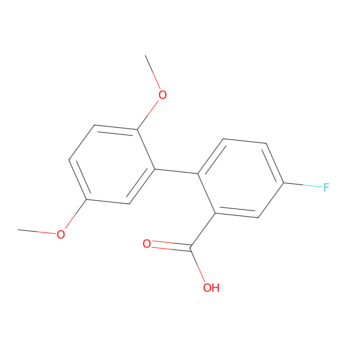 2-(2,5-Dimethoxyphenyl)-5-fluorobenzoic acid molecular structure, CAS 1179057-97-6