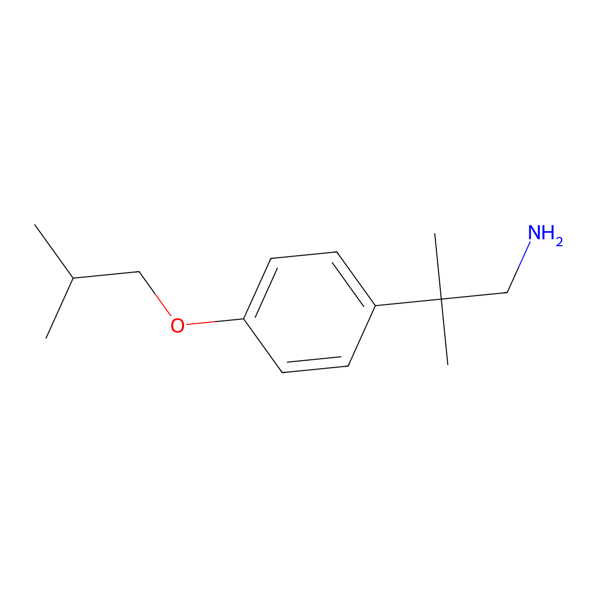 2-Methyl-2-[4-(2-methylpropoxy)phenyl]propan-1-amine molecular structure, CAS 1179058-13-9
