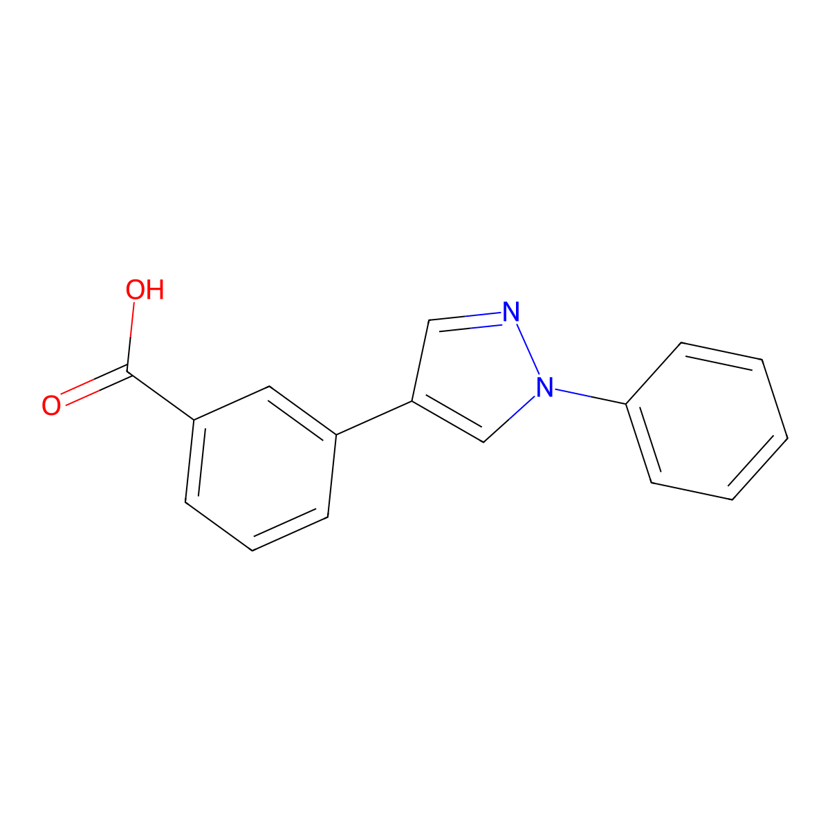 3-(1-Phenyl-1H-pyrazol-4-yl)benzoic acid molecular structure, CAS 1179064-88-0