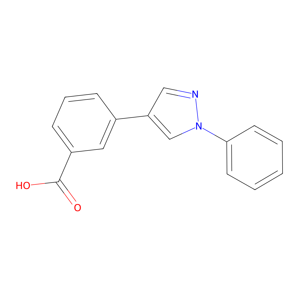 3-(1-Phenyl-1H-pyrazol-4-yl)benzoic acid molecular structure, CAS 1179064-88-0