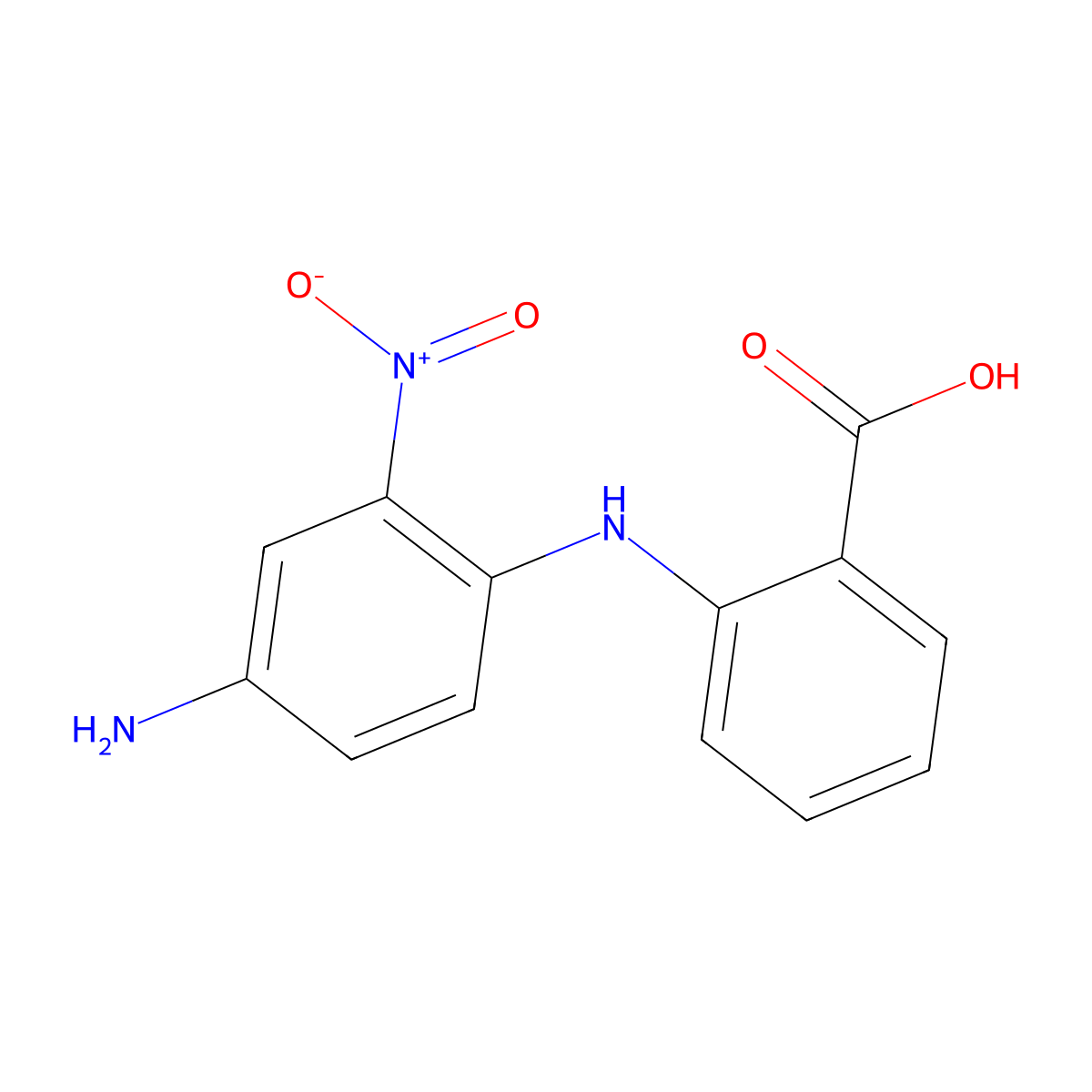 Benzoic acid, 2-((4-amino-2-nitrophenyl)amino)- molecular structure, CAS 117907-43-4