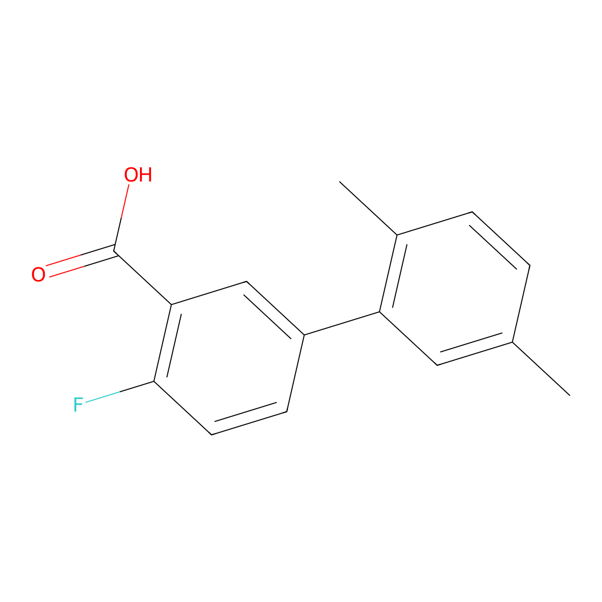 5-(2,5-Dimethylphenyl)-2-fluorobenzoic acid molecular structure, CAS 1179071-08-9