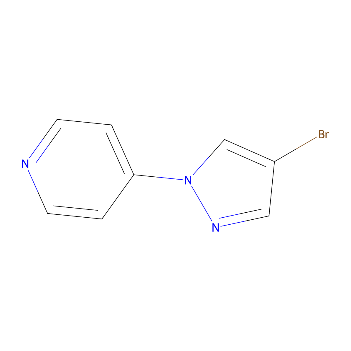 4-(4-bromo-1H-pyrazol-1-yl)pyridine molecular structure, CAS 1179072-77-5