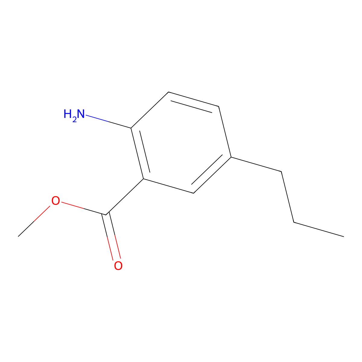 Methyl 2-amino-5-propylbenzoate molecular structure, CAS 1179073-68-7