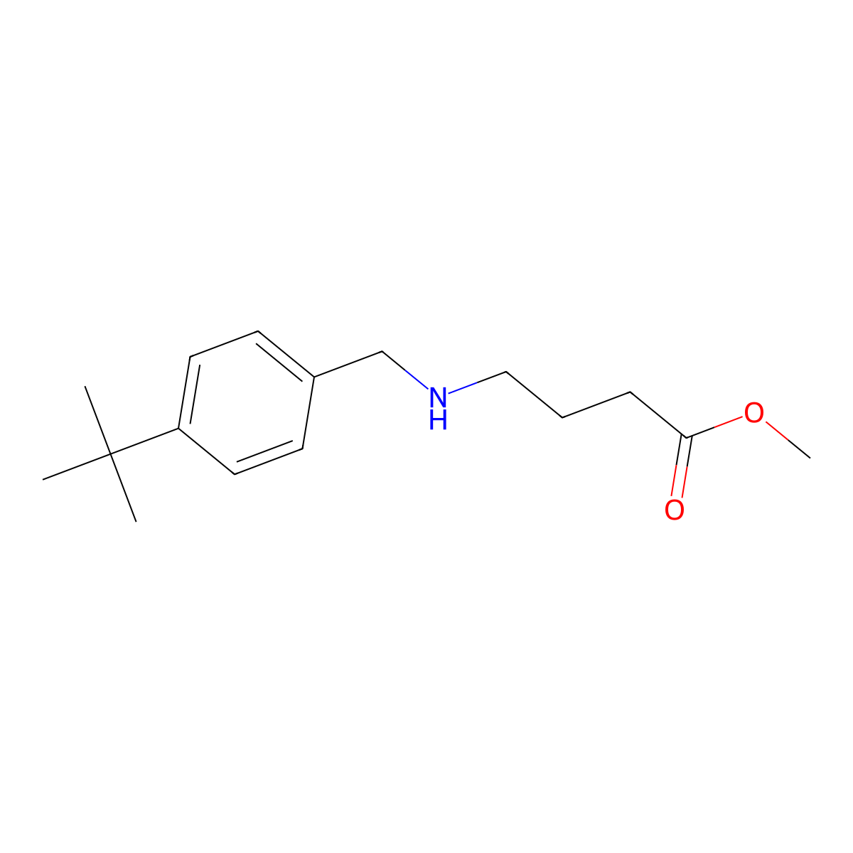 Methyl 4-{[(4-tert-butylphenyl)methyl]amino}butanoate molecular structure, CAS 1179074-09-9