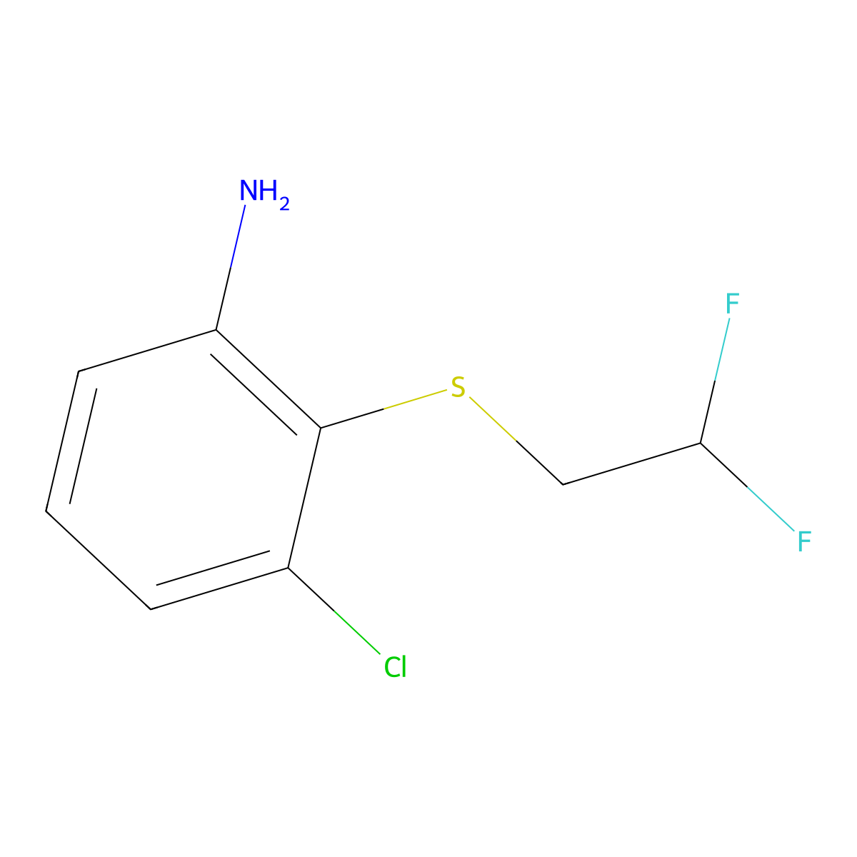 3-Chloro-2-[(2,2-difluoroethyl)sulfanyl]aniline molecular structure, CAS 1179075-22-9
