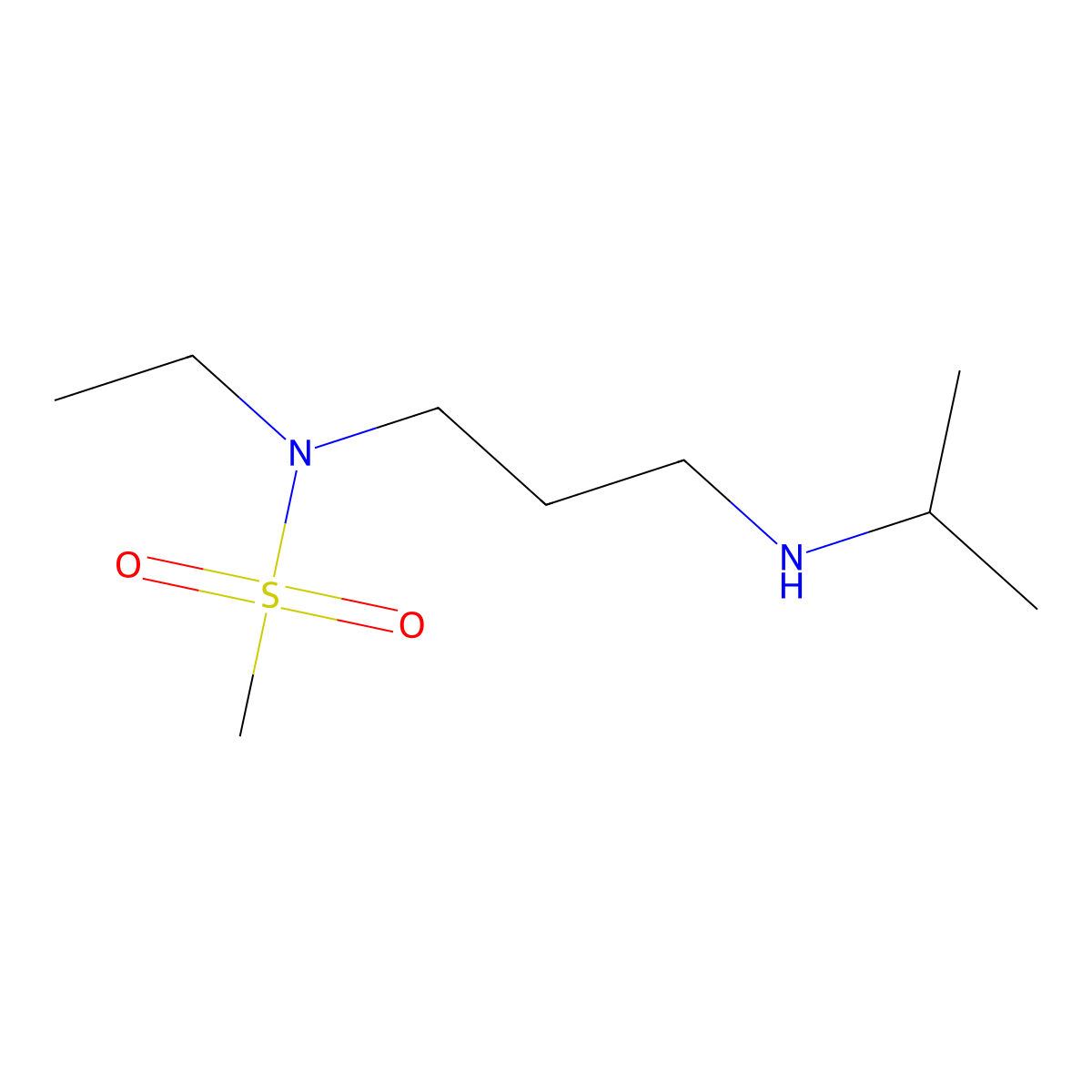 N-Ethyl-N-{3-[(propan-2-yl)amino]propyl}methanesulfonamide molecular structure, CAS 1179076-81-3