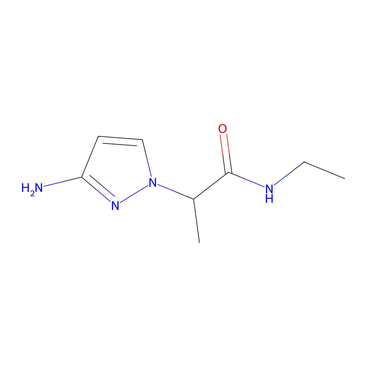 2-(3-Amino-1H-pyrazol-1-YL)-N-ethylpropanamide molecular structure, CAS 1179076-83-5