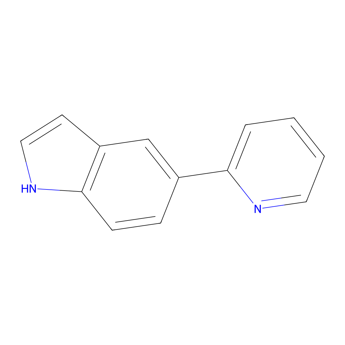 5-(Pyridin-2-yl)-1H-indole molecular structure, CAS 117908-10-8