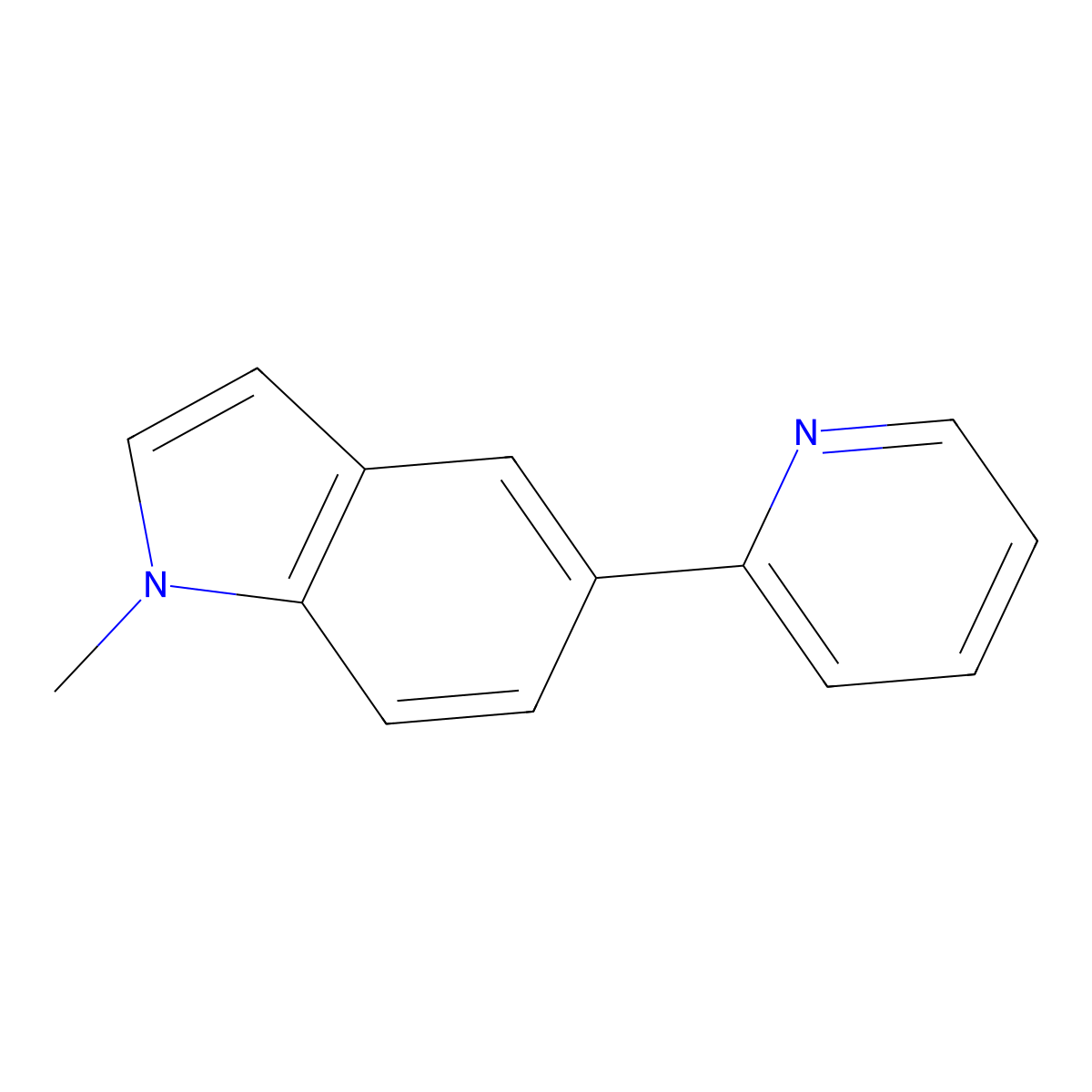 1-Methyl-5-(2-pyridinyl)-1H-indole molecular structure, CAS 117908-15-3